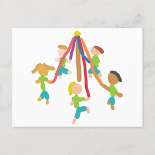 Cartão Postal Maypole Dancing