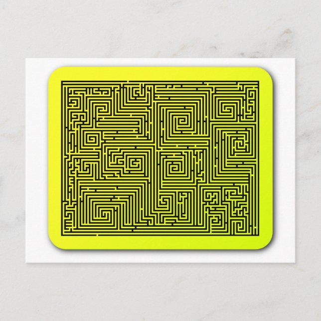 Cartão Postal Maze Swirl Amarelo (Frente)