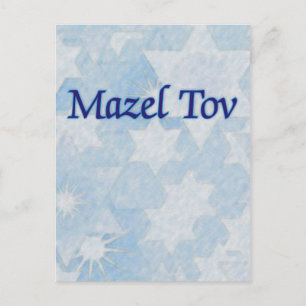 Cartão Postal Mazel Tov Blue Stars