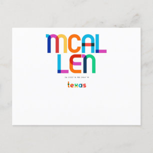 Cartão Postal Mcallen Texas Meio século, Pop Art,