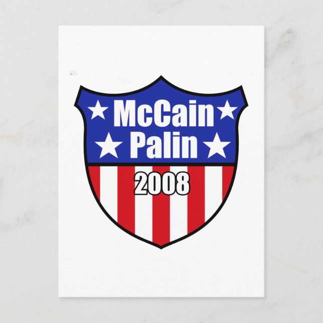 Cartão Postal McCain Palin Shield (Frente)
