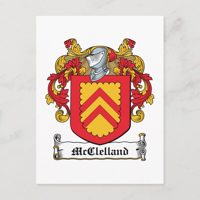 Cartão Postal McClelland Family Crest (Frente)