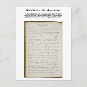 Cartão Postal McCulloch v. Maryland, 17 EUA 316 (1819)