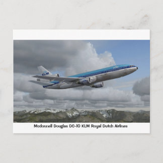 Cartão Postal McDonnell Douglas DC-10 da Royal Dutch Airline da