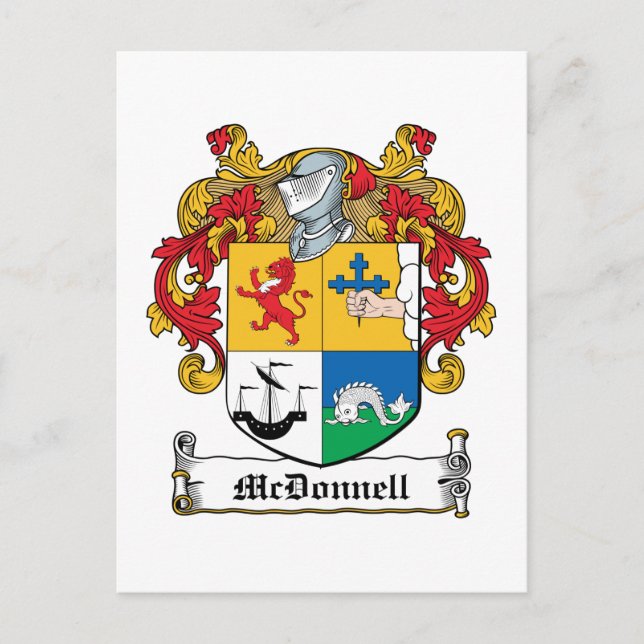 Cartão Postal McDonnell Family Crest (Frente)
