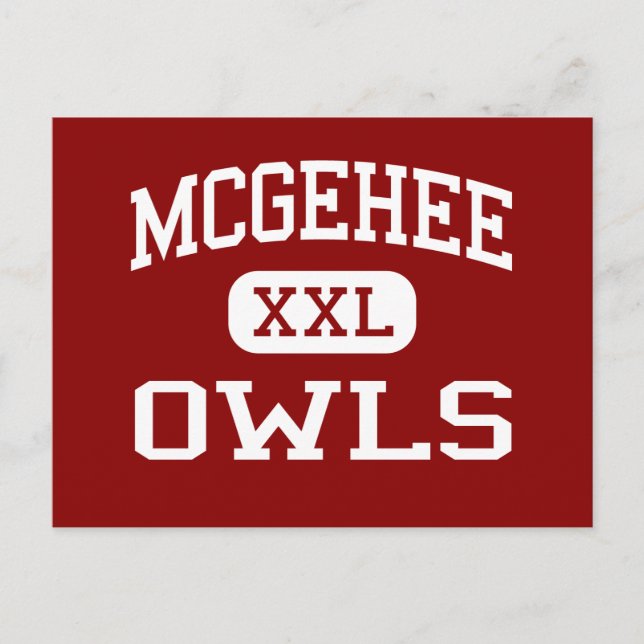 Cartão Postal McGehee - Owls - Segundo grau - McGehee Arkansas (Frente)