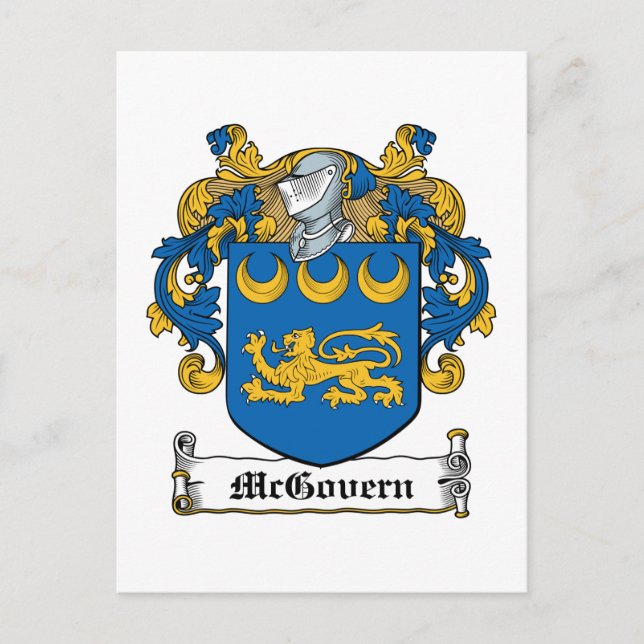 Cartão Postal McGovern Family Crest (Frente)