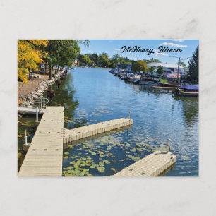 Cartão Postal McHenry, Illinois Fox River Boatway