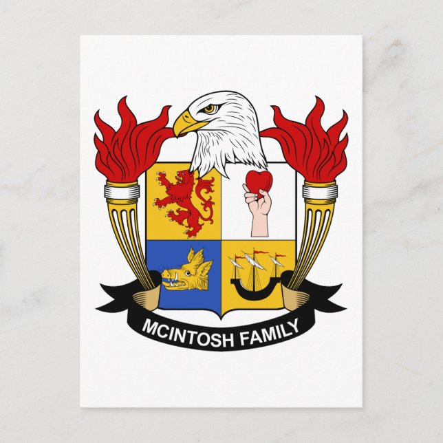Cartão Postal McIntosh Family Crest (Frente)