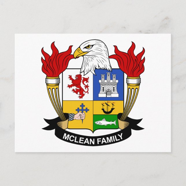 Cartão Postal McLean Family Crest (Frente)