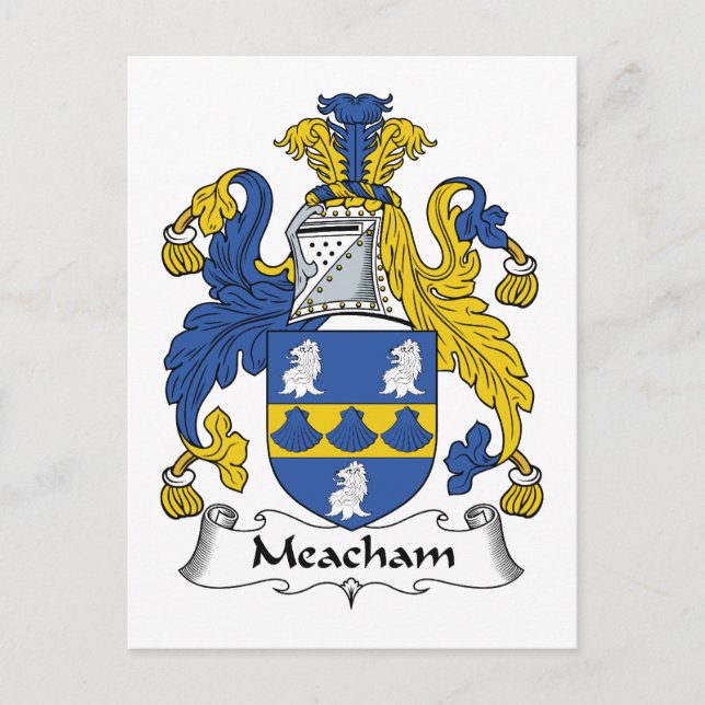 Cartão Postal Meacham Family Crest (Frente)