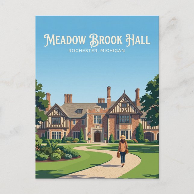 Cartão Postal Meadow Brook Hall EUA (Frente)