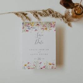 Cartão Postal Meadow Colorful Wildflower Save Date