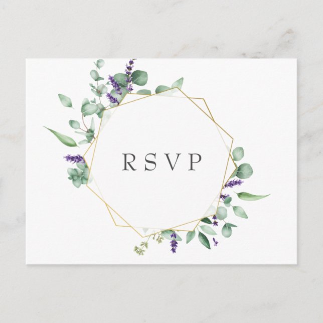 Cartão Postal MEAL CHOICE Moderno Eucalyptus Floral Wedding RSVP (Frente)