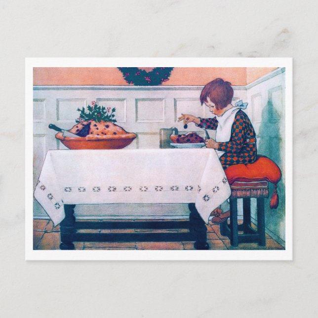 Cartão Postal Meal de Natal, Jessie Willcox Smith (Frente)