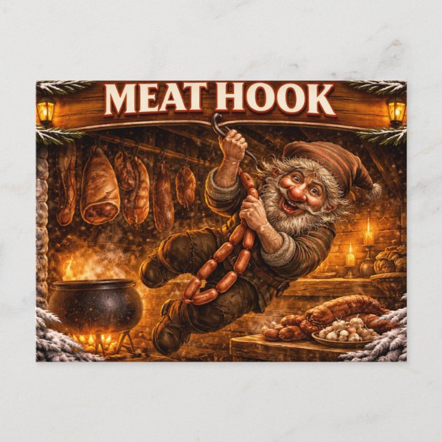 Cartão Postal Meat Hook Icelandic Yule Lad (Frente)