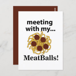 Cartão Postal Meatball Engraçado Encontro Com Meus Almôndegas