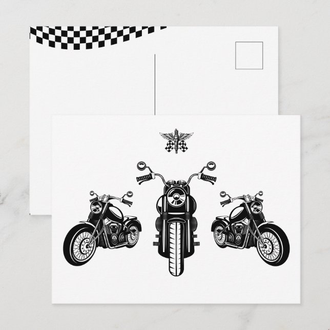 Cartão Postal Mecânico clássico de motocicletas (Frente/Verso)