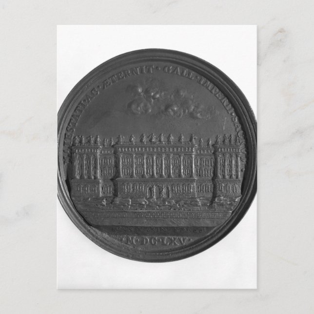 Cartão Postal Medalha com a design de Bernini para o Louvre (Frente)