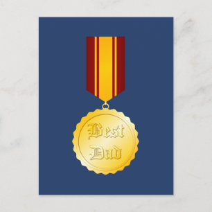 Cartão Postal Medalha de Melhor Pai para o Dia dos Pais