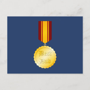 Cartão Postal Medalha de Melhor Pai para o Dia dos Pais