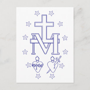Cartão Postal Medalha de Nossa Senhora das Graças Arte Fina Mila
