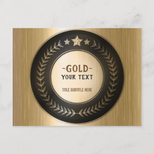 Cartão Postal MEDALHA DIY IMPRESSÃO PERSONALIZADA Dourada #1 ADI