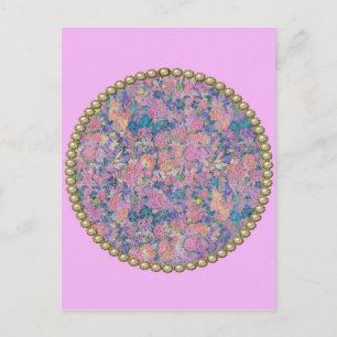 Cartão Postal Medalha rosa