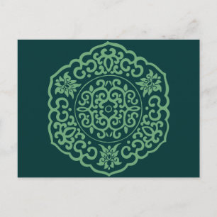 Cartão Postal Medalhão chinês verde