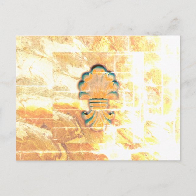 Cartão Postal Medalhão de Estilo Italiano Vintage (Frente)