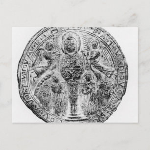 Cartão Postal Medalhão decorado na técnica de cloisonte