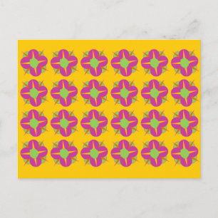 Cartão Postal Medalhões de Flores Fuchsia