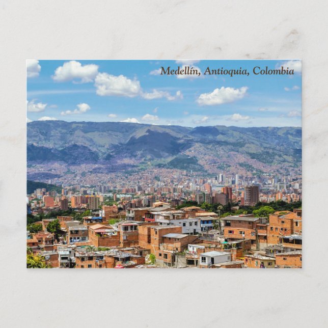 Cartão Postal Medellín, Colômbia, Barrio San Javier City View (Frente)