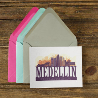 Cartão Postal Medellin Colombia Skyline City Souvenir