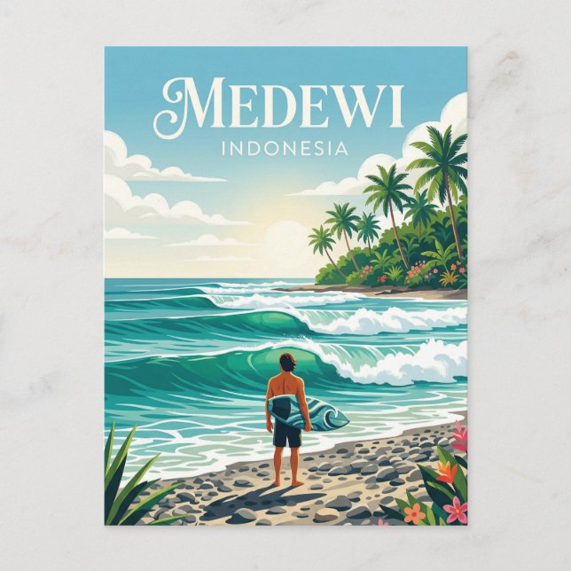 Cartão Postal Medewi Indonésia (Frente)