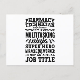 Cartão Postal Medicine Hero Tech Pharmacist Pharmacy Technician