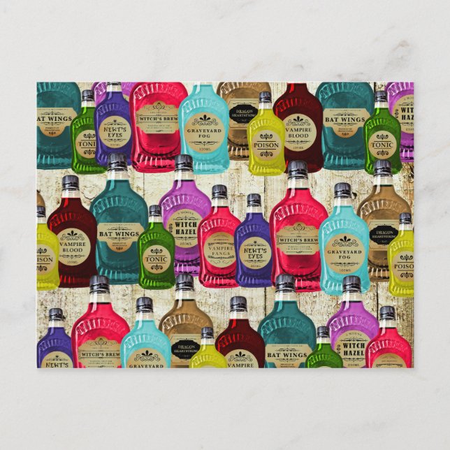 Cartão Postal Medicine Magic Potion Apothecary Tonic Botles (Frente)