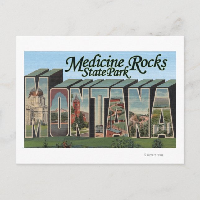 Cartão Postal Medicine Rocks State Park, Montana (Frente)