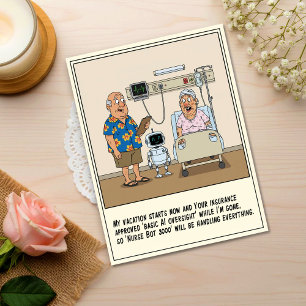 Cartão Postal Médico Apresenta Robô de IA Alegre para Se Recuper