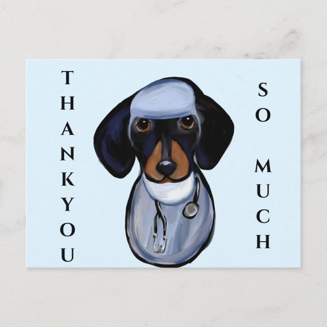 CARTÃO POSTAL MÉDICO DACHSHUND (Frente)
