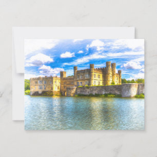 Cartão Postal Medieval English Castle Art