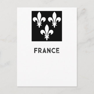 Cartão Postal Medieval France Heraldic Print Monochromatic Art