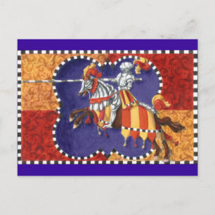 Cartão Postal Medieval Knight Jousting Postcard