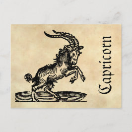 Cartão Postal Medieval Renascentista Símbolo Zodiac Capricórnio