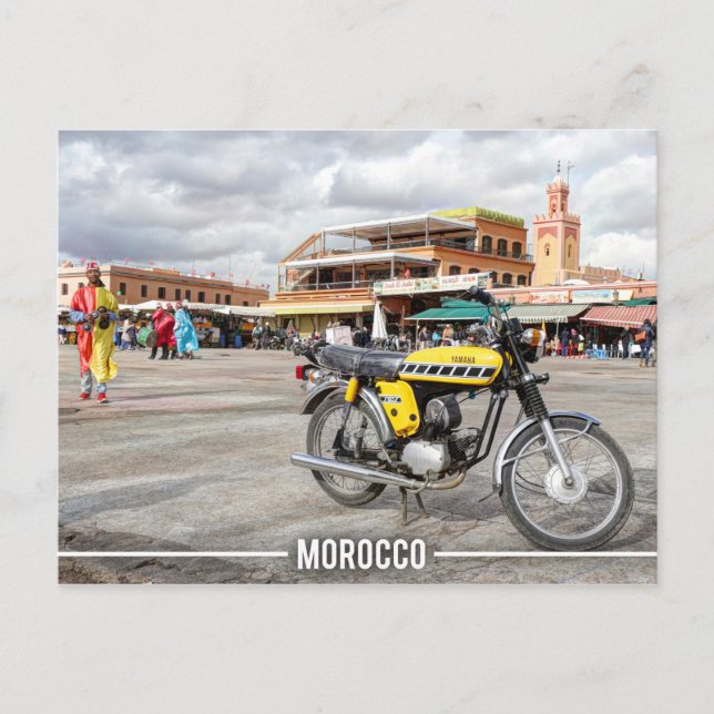 Cartão Postal Medina de Marraquexe - Jemaa El Fnaa, Marrocos (Frente)