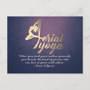 Cartão Postal Meditação Aerial YOGA Pilates Instrutor de Malhaçã