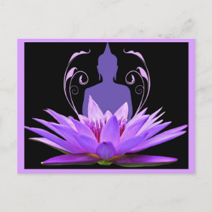 Cartão Postal Meditação da Flor de Lótus Roxa