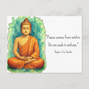 Cartão Postal Meditação da Paz Buda Espiritualidade Autocuidado