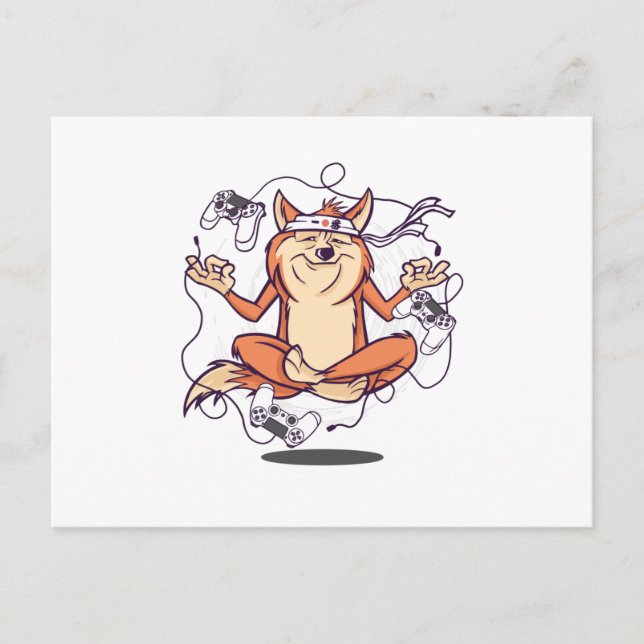 Cartão Postal Meditação de cão jogador (Frente)