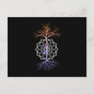 Cartão Postal Meditação de Yoga Tree Mandala Nirvana Zen Asana G
